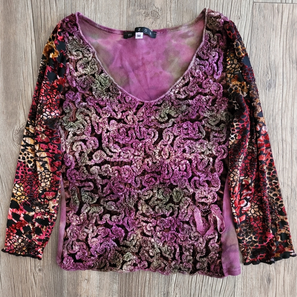 Vintage funky print y2k top